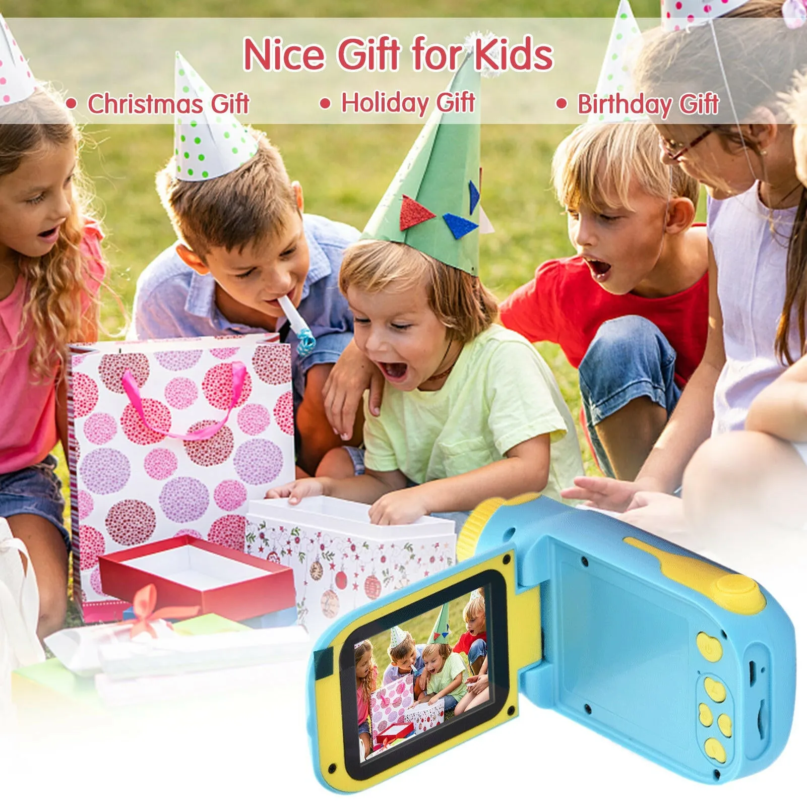 1080P 20 Mega Pixels High Resolution Kids Video Camcorder Portable Mini  Digital Camera with 2.4 Inch Large Display Screen Birthday Gifts for Boys Girls