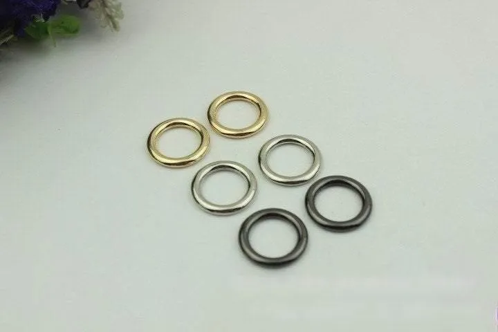 10pcs Strap Slider Bag Hardware Round Circle 15mm 5/8" Single Loop Metal Buckle Adjuster Adjuster Gold Silver Gunmetal Purse Handbag Making