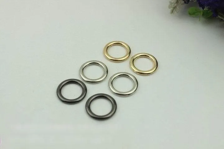 10pcs Strap Slider Bag Hardware Round Circle 15mm 5/8" Single Loop Metal Buckle Adjuster Adjuster Gold Silver Gunmetal Purse Handbag Making