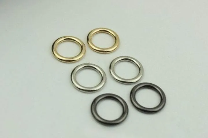 10pcs Strap Slider Bag Hardware Round Circle 15mm 5/8" Single Loop Metal Buckle Adjuster Adjuster Gold Silver Gunmetal Purse Handbag Making