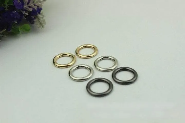 10pcs Strap Slider Bag Hardware Round Circle 15mm 5/8" Single Loop Metal Buckle Adjuster Adjuster Gold Silver Gunmetal Purse Handbag Making