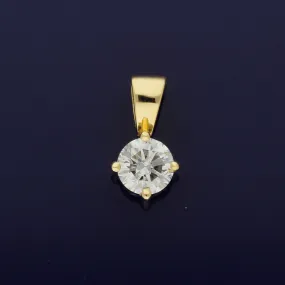 18ct Yellow Gold 0.31ct Diamond Solitaire Pendant