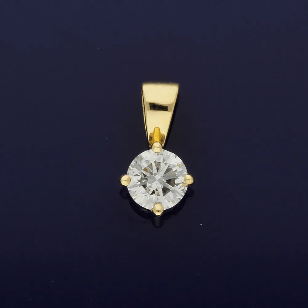 18ct Yellow Gold 0.31ct Diamond Solitaire Pendant