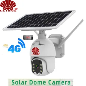 4G Alarm Intelligent Solar PTZ Dome Camera with Mobile APP 1080P HD Live Video Moitoring