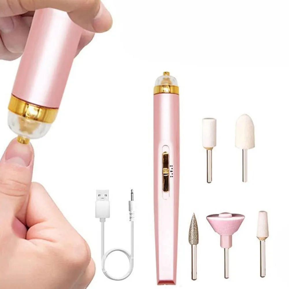 5 IN 1 Electric Nail Drill Kit Full Manicure and Pedicure Tool - USB Rechargeable