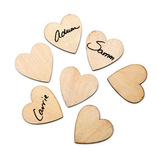 50 Wooden Craft 1-1/2-inch Wood Hearts