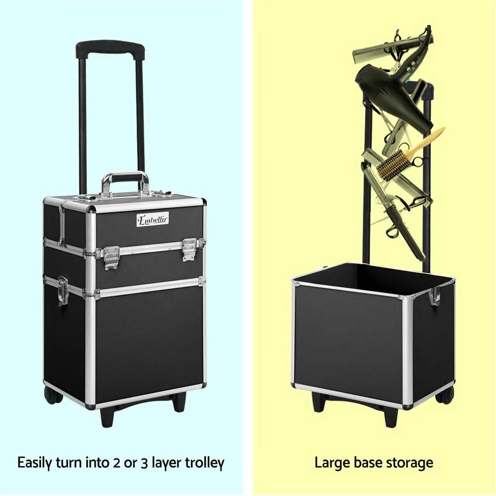 7-in-1 Makeup Trolley w/ Wheels, Multiple Trays - Embellir