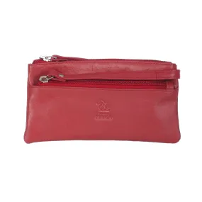 7027 Red Leather Hand Pouch