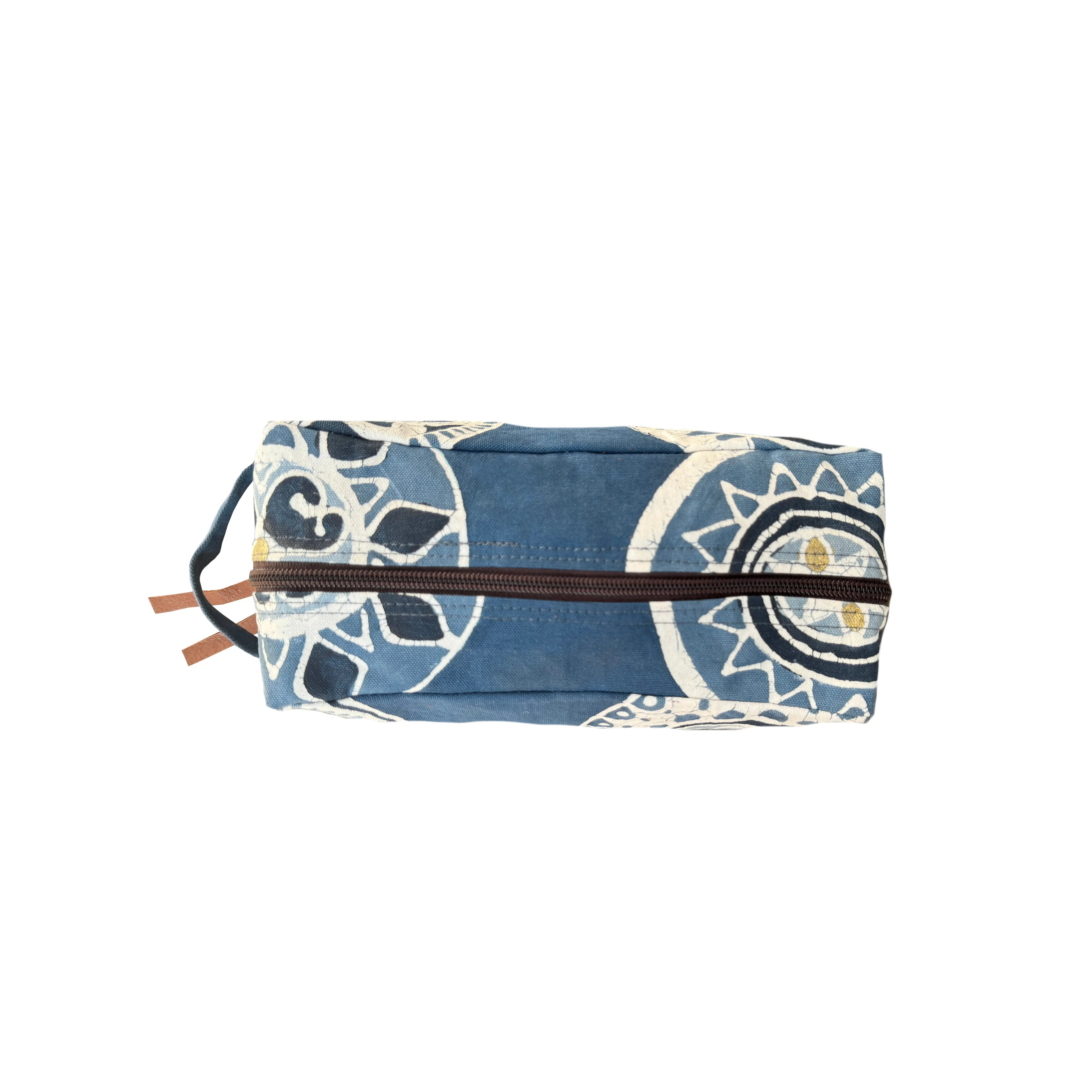 African Circles Indigo Blue Travel Pouch