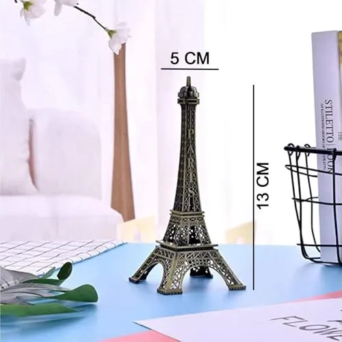 Allwize Antique Finish 3D Metal Paris Eiffel Tower, Gold | Decorative Showpiece | Cabinet | Pack of 1