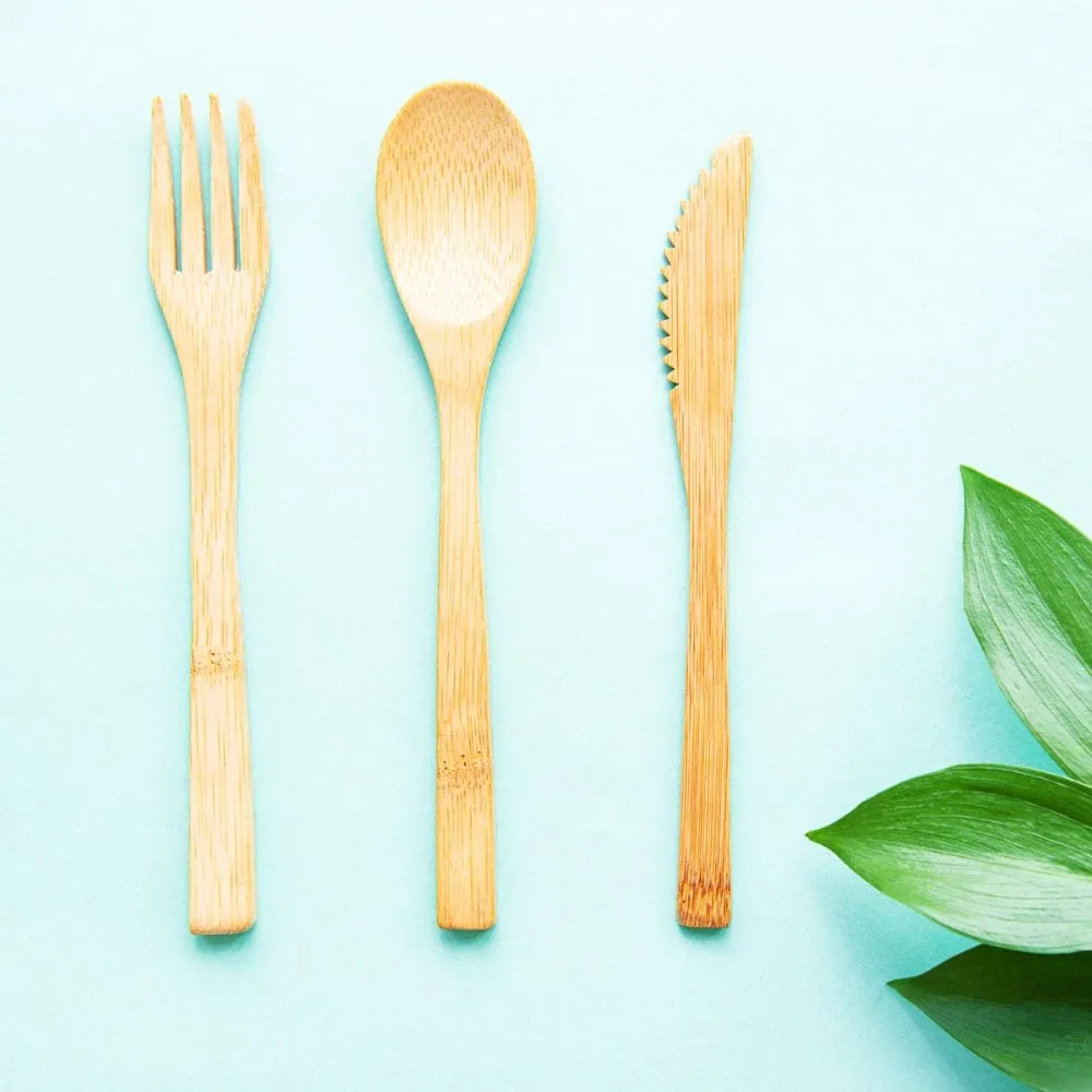 &Keep Bamboo Cutlery - Knife, Fork & Spoon Set