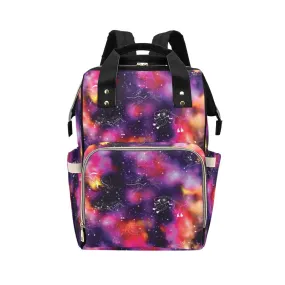 Animal Ancestors 9 Cosmic Swirl Purple and Red Multi-Function Diaper Backpack/Diaper Bag