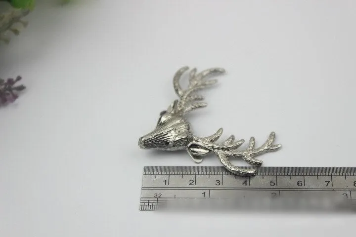 Antler Purse Label 1/10pcs Bag Hardware Charm Gold Silver Gunmetal Handmade Purse Handbag Making Metal Decoration 50mm 2" Wholesale Supplies