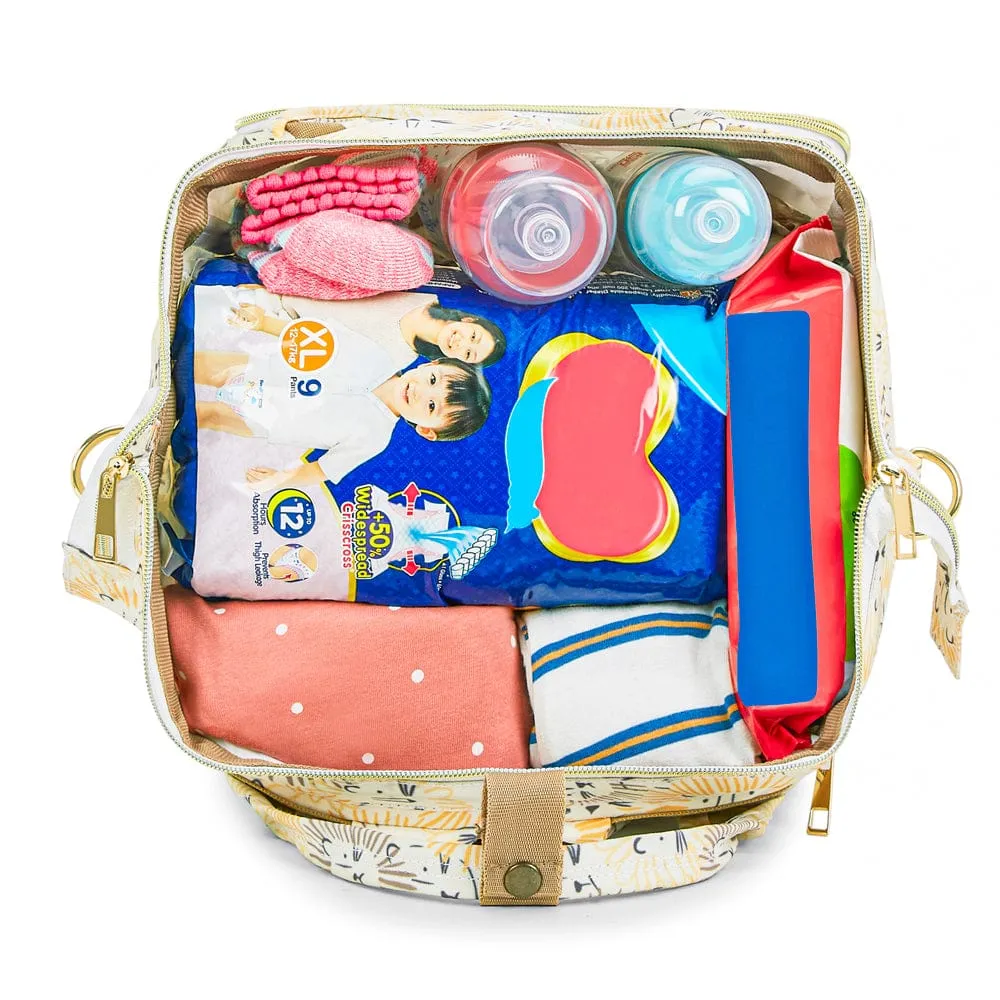 Art on Canvas - Chic Diaper Bag Backpack for New Parents (Capacity - 20L) , Roarsome