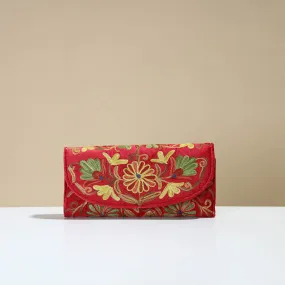 Authentic Kashmiri Crewel Embroidery Velvet Travel Wallet 61