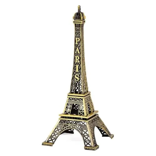 Avisiya Antique Finish 3D Metal Paris Eiffel Tower, Gold | Decorative Showpiece | Cabinet | Pack of 1