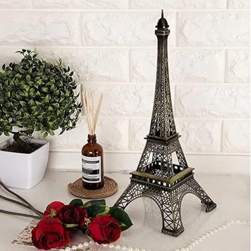 Avisiya Antique Finish 3D Metal Paris Eiffel Tower, Gold | Decorative Showpiece | Cabinet | Pack of 1