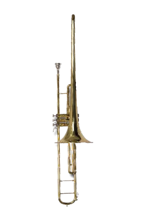 B - U.S.A. WTB-LQV Valve Trombone Outfit - Lacquer  Gold Color