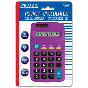 Bazic Pocket Size Calculator 8-Digit Dual Power