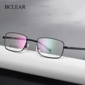 Bclear Men's Full Rim Foldable Square Titanium Eyeglasses Lb8808