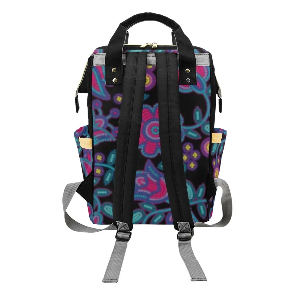 Beaded Nouveau Coal Multi-Function Diaper Backpack/Diaper Bag