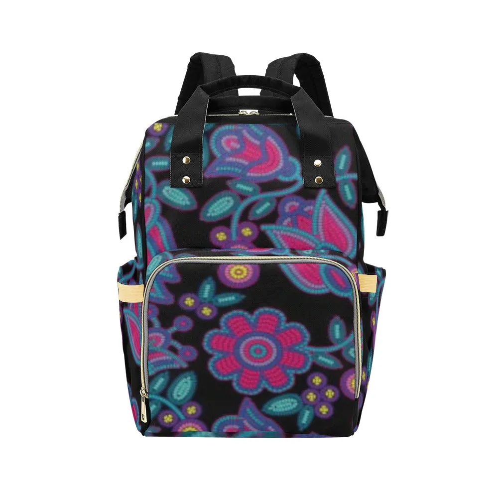 Beaded Nouveau Coal Multi-Function Diaper Backpack/Diaper Bag