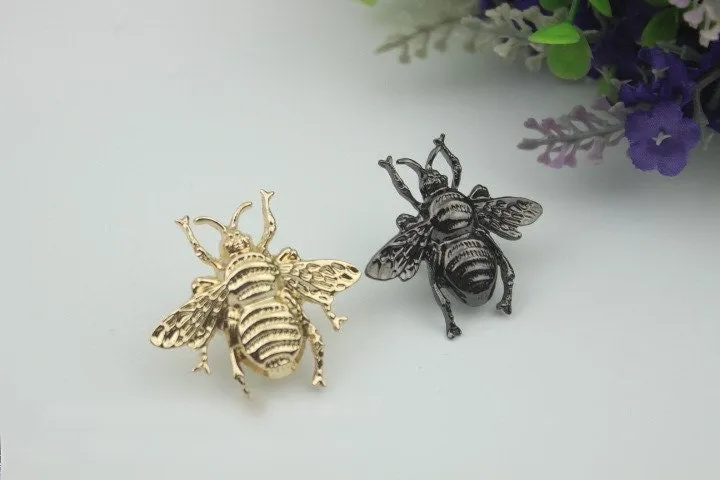 Beetle Purse Label 1/10pcs Bag Hardware Charm Gold Gunmetal Handmade Purse Handbag Making Metal Decoration 38mm 1 1/2" Wholesale Supplies