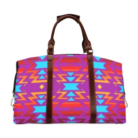 Big Pattern Fire Colors and Sky Moon Shadow Classic Travel Bag