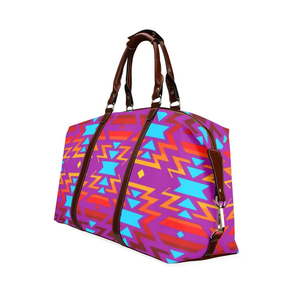 Big Pattern Fire Colors and Sky Moon Shadow Classic Travel Bag