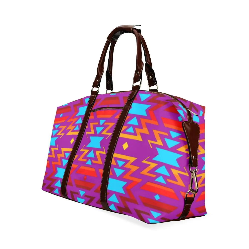 Big Pattern Fire Colors and Sky Moon Shadow Classic Travel Bag