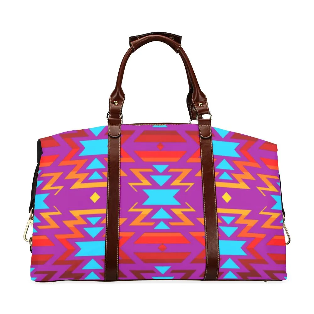 Big Pattern Fire Colors and Sky Moon Shadow Classic Travel Bag