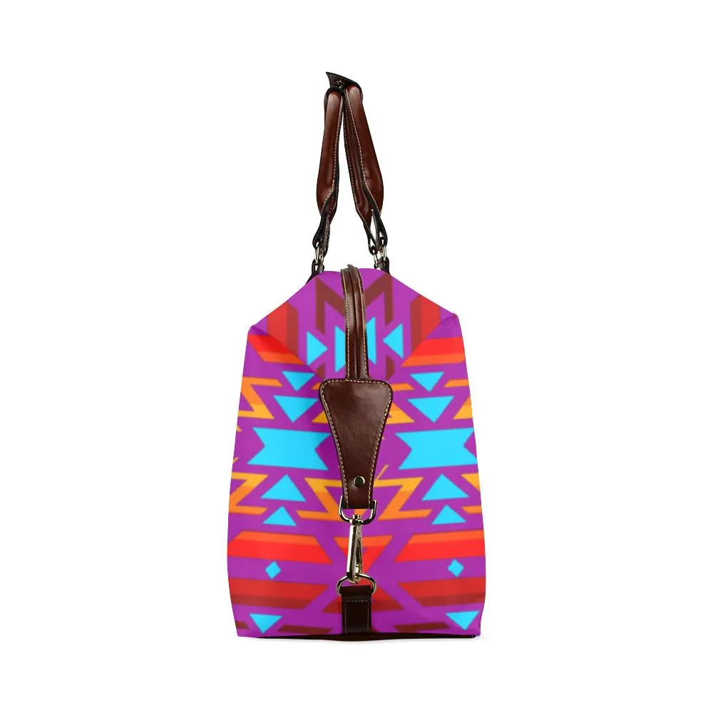 Big Pattern Fire Colors and Sky Moon Shadow Classic Travel Bag