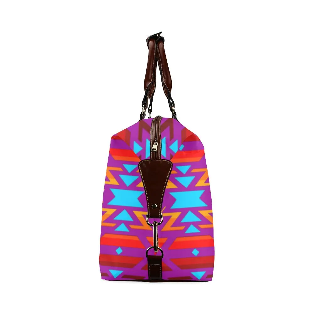 Big Pattern Fire Colors and Sky Moon Shadow Classic Travel Bag