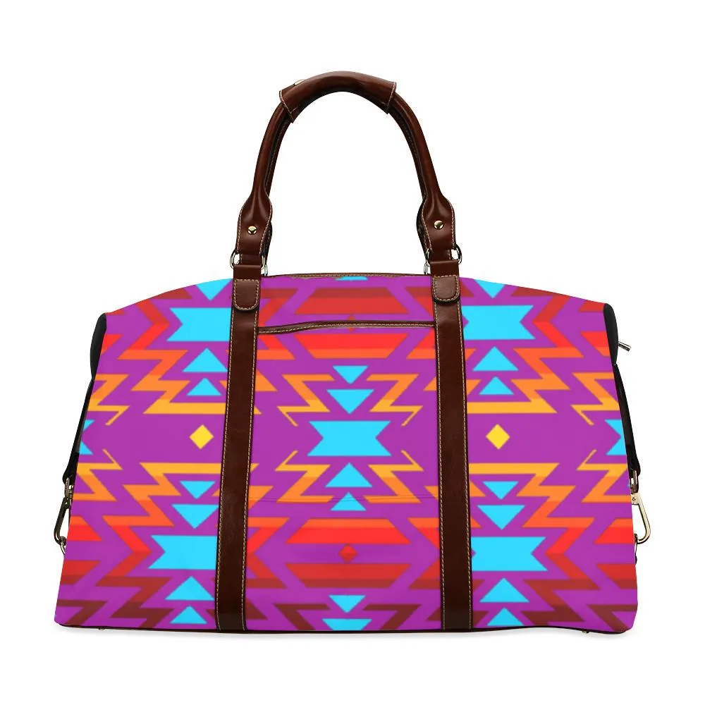 Big Pattern Fire Colors and Sky Moon Shadow Classic Travel Bag