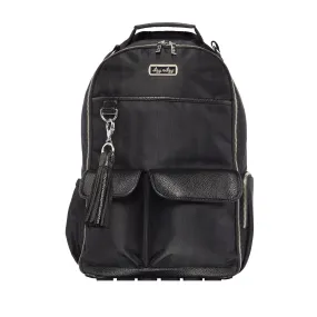 black herringbone boss backpack diaper bag