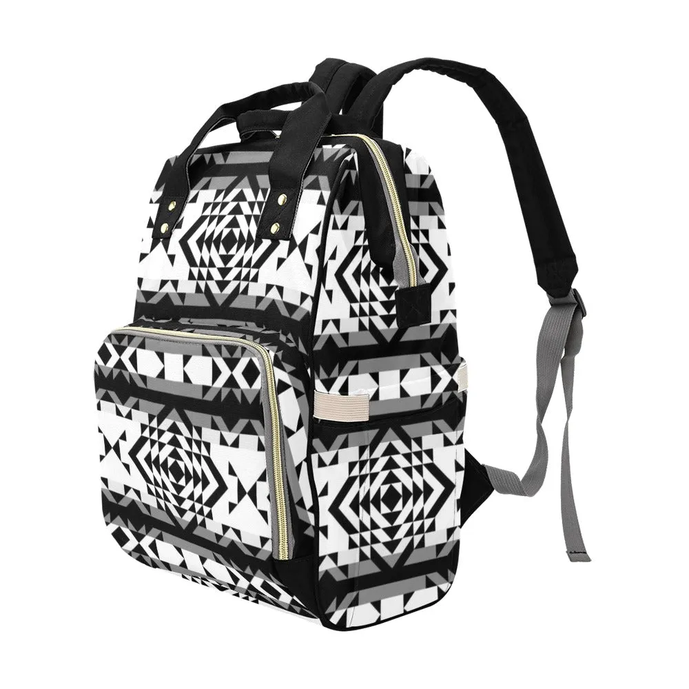 Black Rose Blizzard Multi-Function Diaper Backpack/Diaper Bag