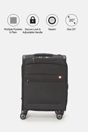 Black Soft Trolley Luggage (20 Inch)