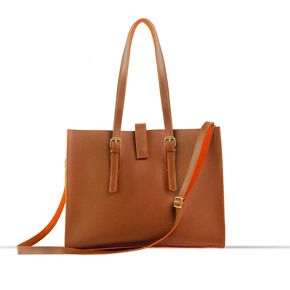 Blossom Caramel Brown 3Pcs Tote Bagset