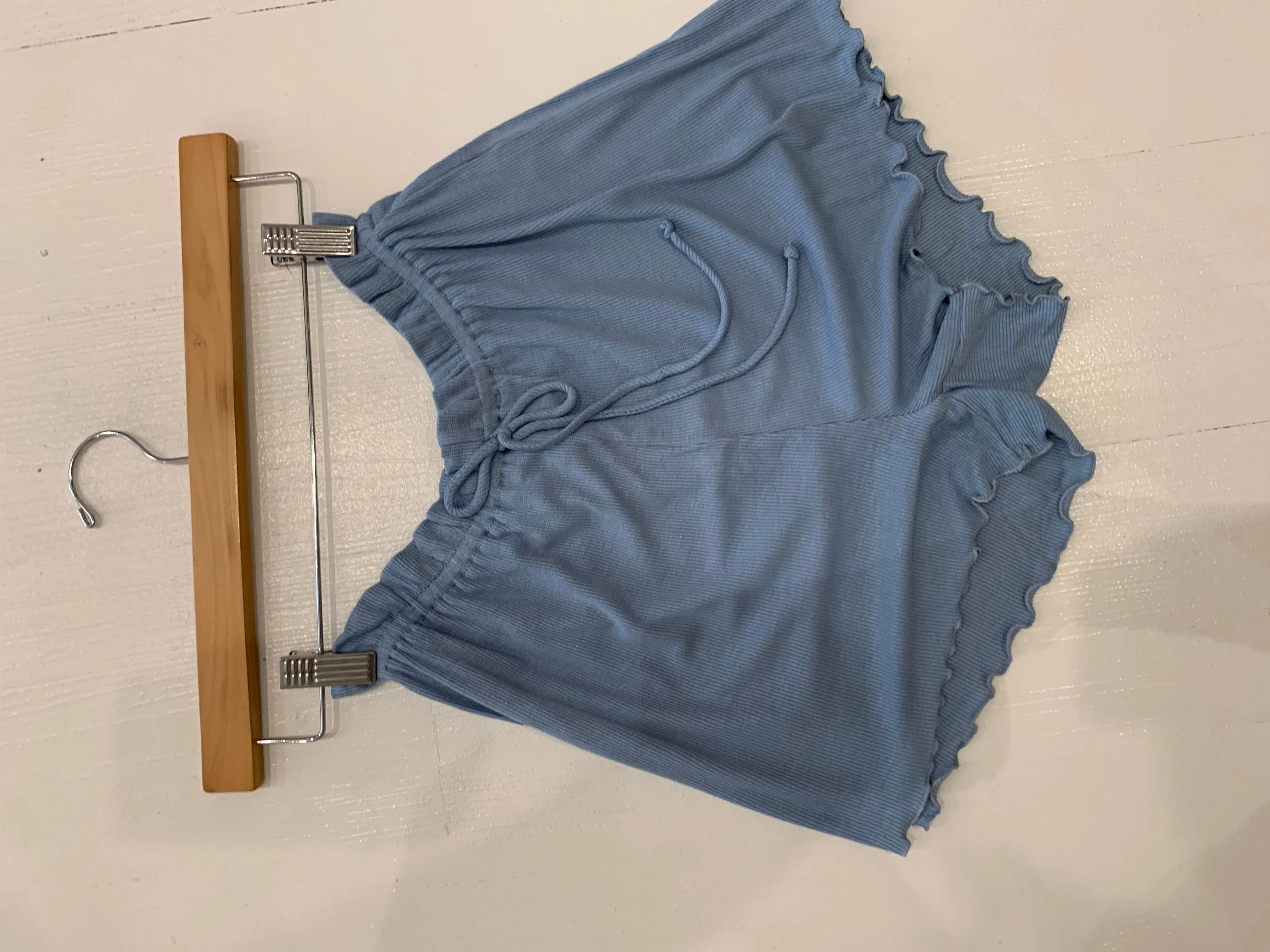 Blue Paper Bag Shorts