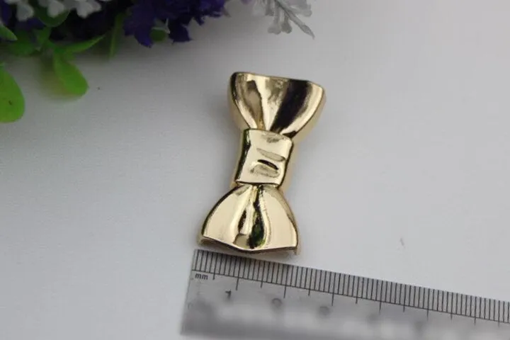 Bow-Knot Purse Label 1/10pcs Bag Hardware Charm Light Gold Handmade Purse Handbag Making Metal Decoration 40mm 1 5/8" Wholesale Supplies