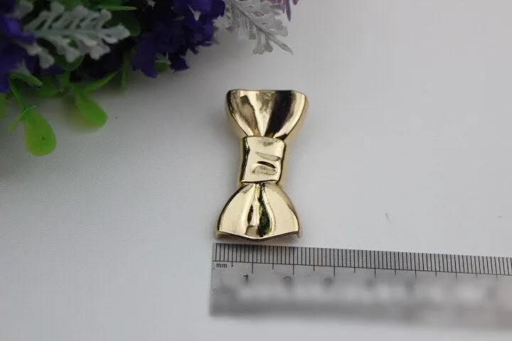 Bow-Knot Purse Label 1/10pcs Bag Hardware Charm Light Gold Handmade Purse Handbag Making Metal Decoration 40mm 1 5/8" Wholesale Supplies