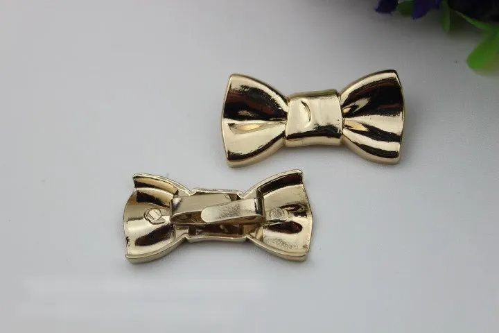 Bow-Knot Purse Label 1/10pcs Bag Hardware Charm Light Gold Handmade Purse Handbag Making Metal Decoration 40mm 1 5/8" Wholesale Supplies