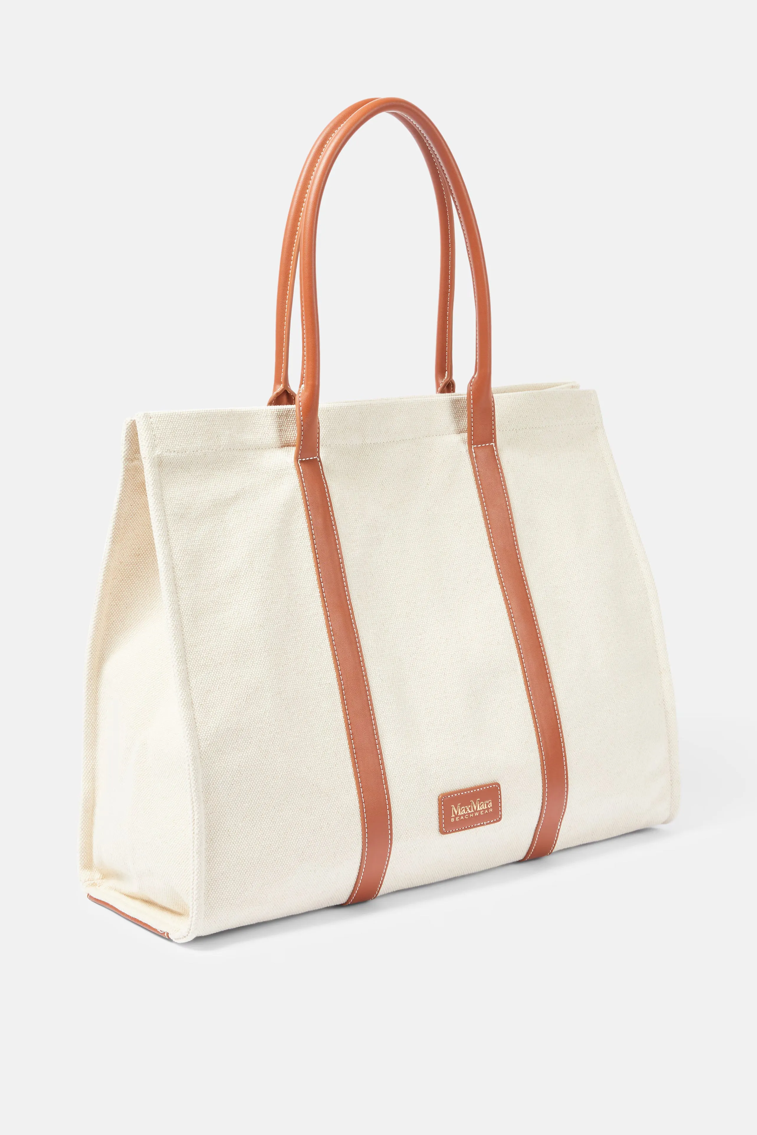 Brava Canvas Handbag in Sand and Brown