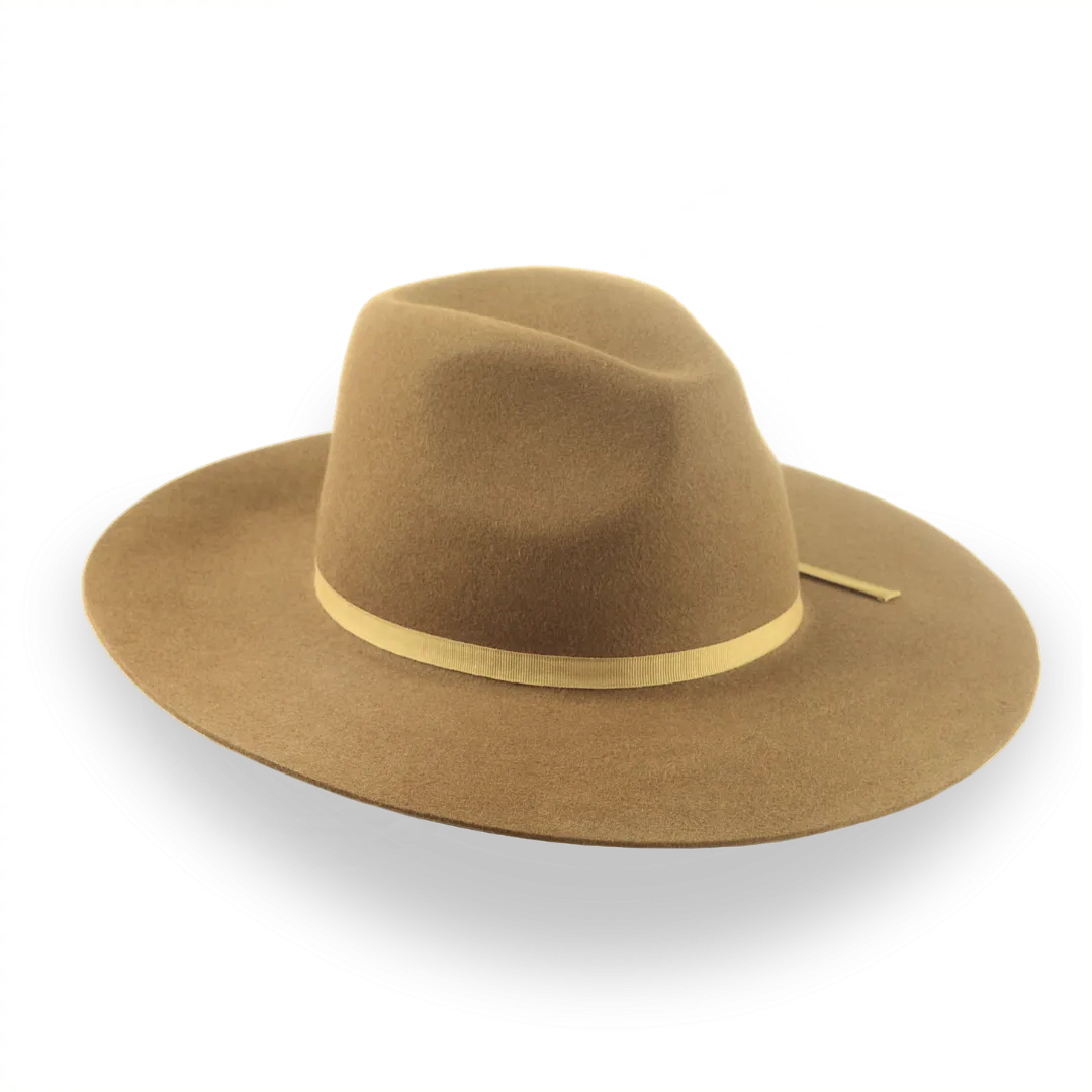 Brown Flat Bill Western Style Fedora Hat | The Longsword