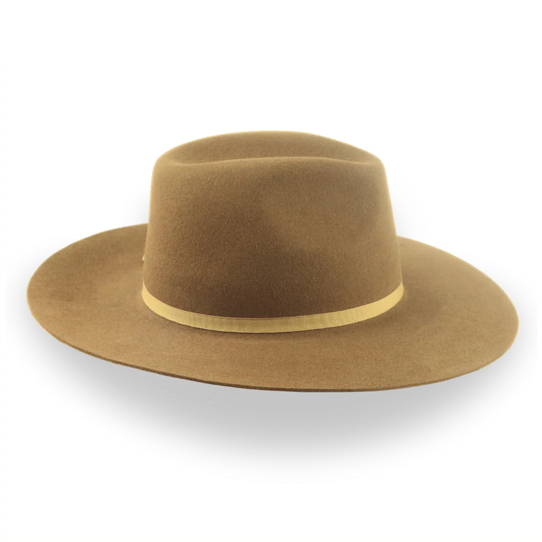 Brown Flat Bill Western Style Fedora Hat | The Longsword