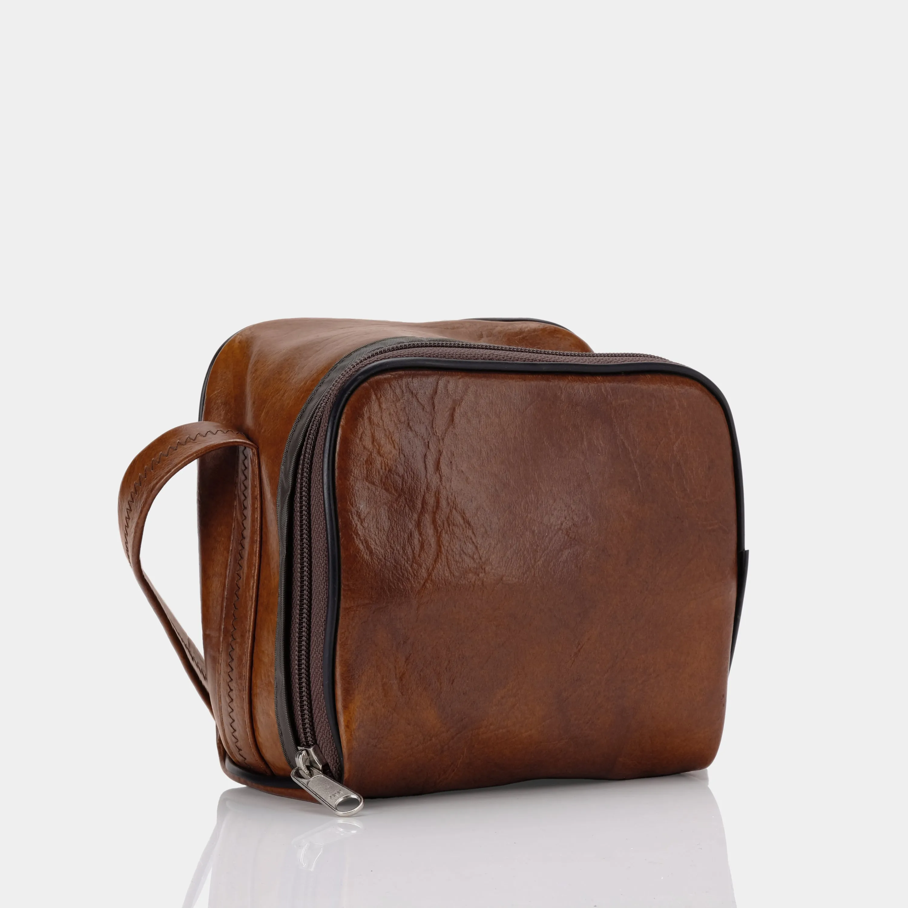 Brown Leather Square Camera Bag