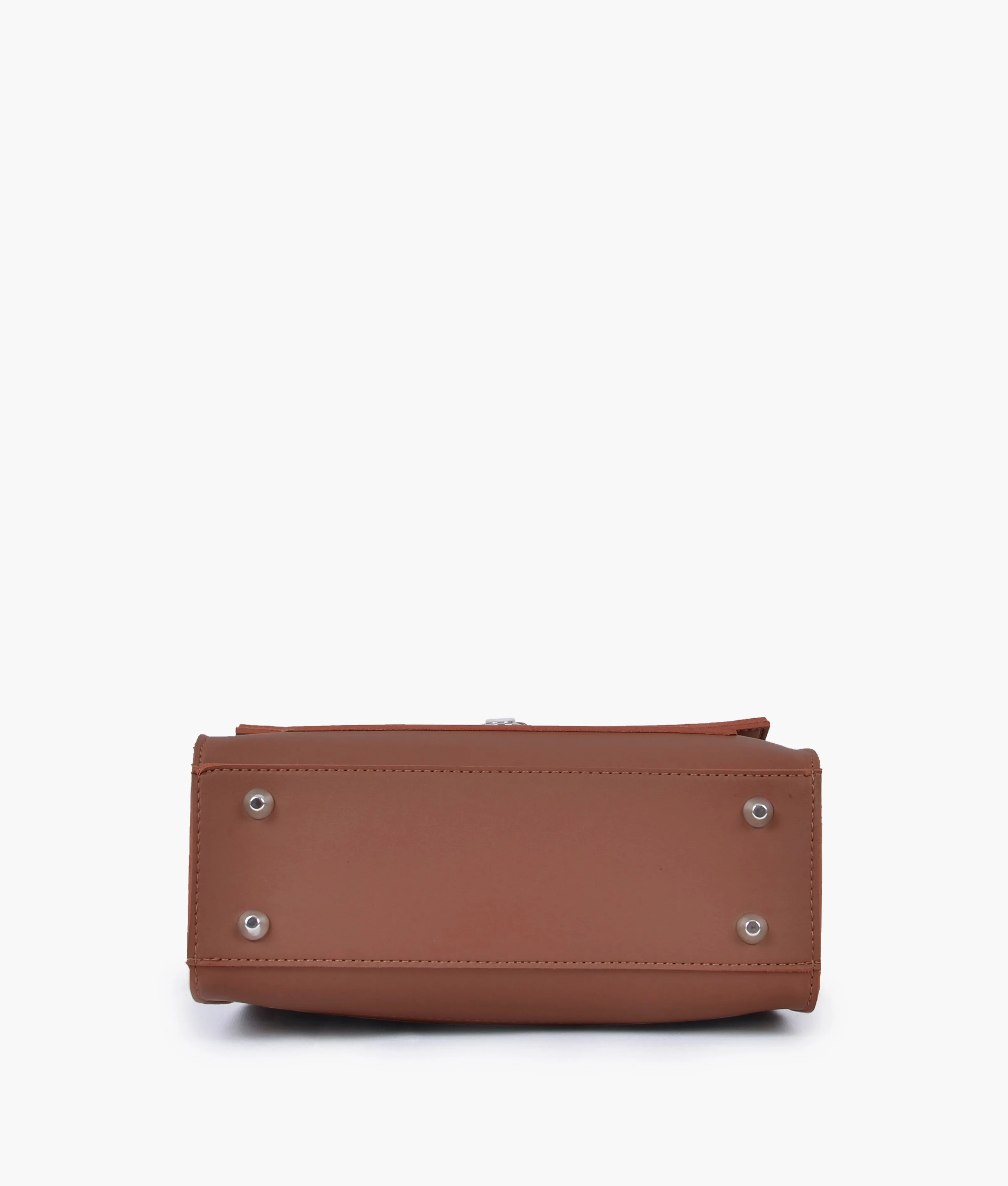 Brown push-lock messenger bag