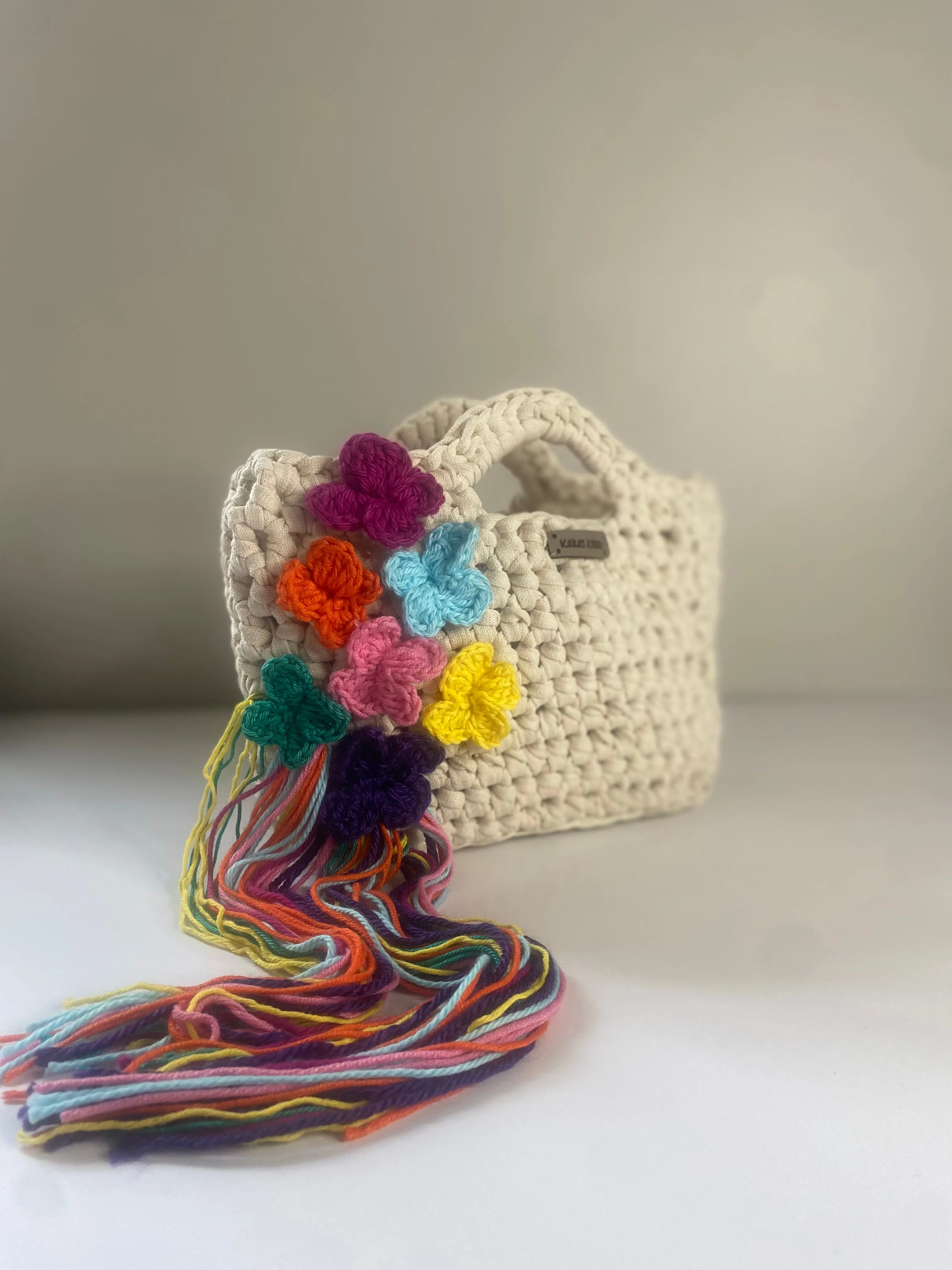 Butterfly MINI tote bag, Kreations by V Luxury Crochet Handbag