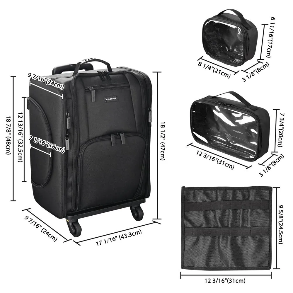 Byootique Rolling Case with Detach Trolley Wheels & Compartments