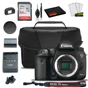 Canon EOS 7D Mark II DSLR Camera (Body Only) (9128B002)    EOS Bag    Sandisk Ultra 64GB Card   Clean and Care Set (International Model)